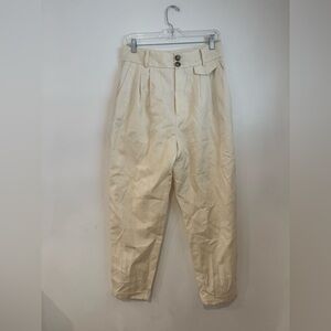 Women’s cotton linen blend  Pleated Pants